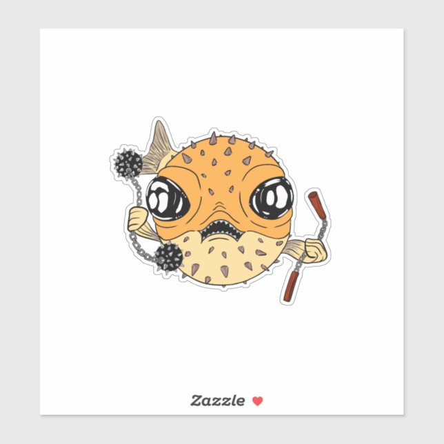 Sticker Pufferfish (Feuille)
