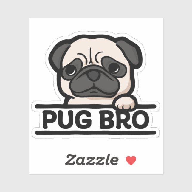 Sticker PUG BRO – Funny & Cute Pug Lover Gift (Feuille)