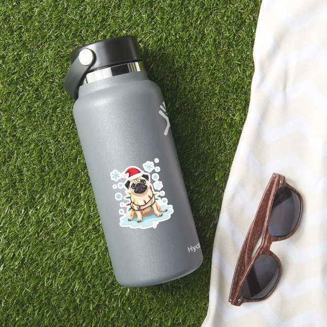 Sticker Pug Dog Christmas Men Women (HydroFlask Insitu)