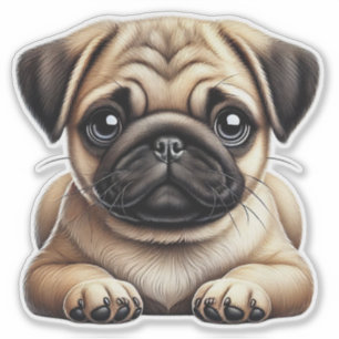 Sticker Pug puppy