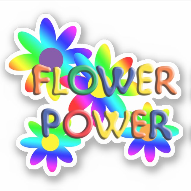 Sticker Puissance des fleurs hippie (Devant)