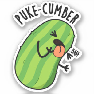 Sticker Puke-cumber Funny Concomber Pun