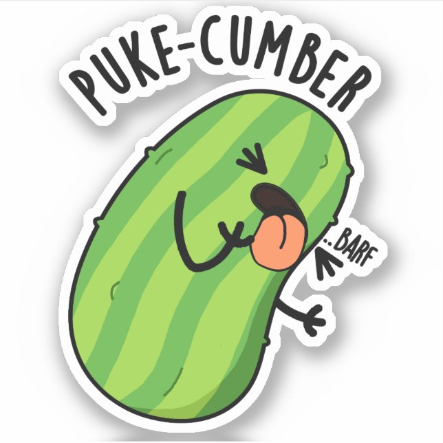 Sticker Puke-cumber Funny Concomber Pun (Devant)