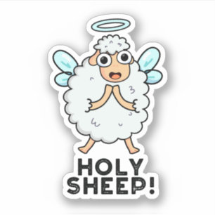 Sticker Pun animal amusant pour le mouton Saint