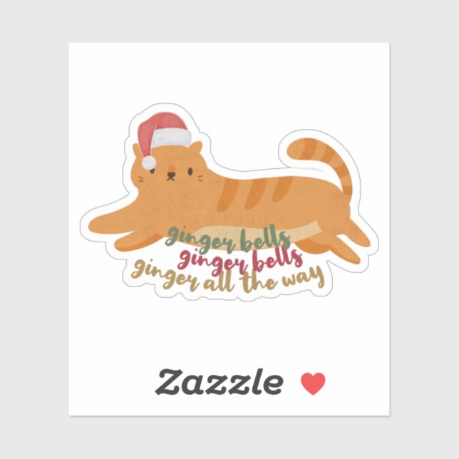 Sticker Pun Chat Gingembre de Noël : Gingembre à Tout Prix (Feuille)