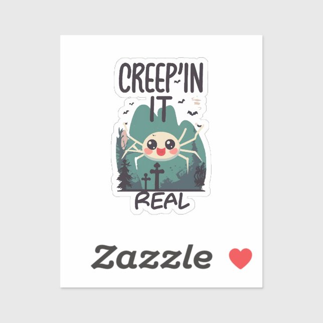 Sticker Pun d'araignée de Halloween Kawaii (Feuille)