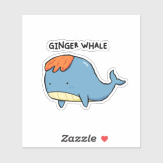 Sticker Pun de baleine à gingembre coupé
