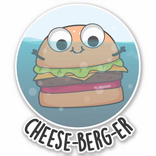 Sticker Pun de cheeseburger amusant Ice-berg (Devant)