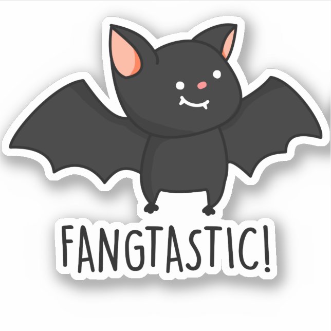 Sticker Pun de Halloween Fangtastique Drôle  (Devant)