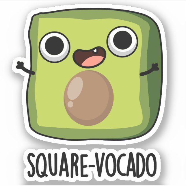 Sticker Pun de l'avocat carrément drôle Cube (Devant)