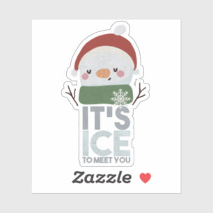 Sticker Pun de neige de Noël : C'est de la glace de vous r