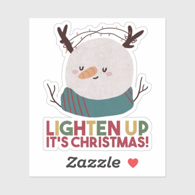 Sticker Pun de neige de Noël : Éclairage C'est Noël (Feuille)