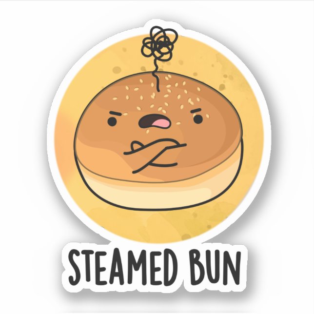 Sticker Pun de nourriture amusant Bun vapeur (Devant)
