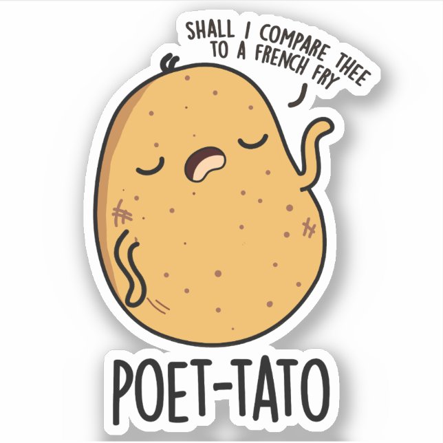 Sticker Pun de pomme de terre drôle de tato (Devant)