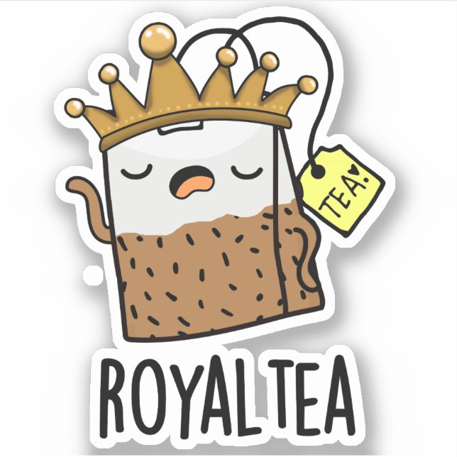 Sticker Pun de thé amusant Royal tea (Devant)