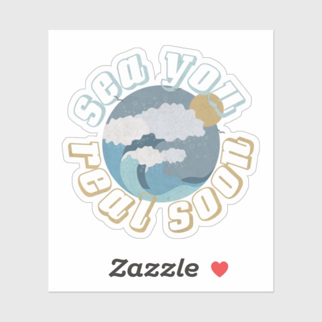 Sticker Pun d'été : Mer Vous Réel Bientôt (Feuille)