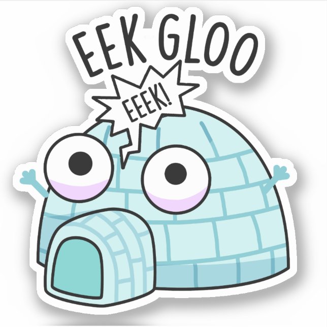 Sticker Pun glacé Eek-gloo drôle  (Devant)