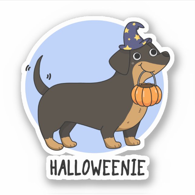 Sticker Pun Halloween Chien Saucisse Drôle  (Devant)