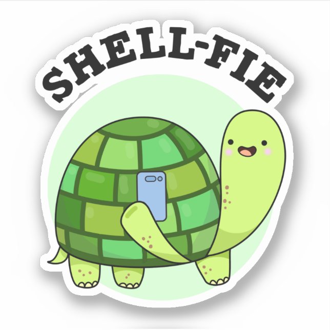 Sticker Pun Selfie Tortoise Funny à Shell-fie (Devant)