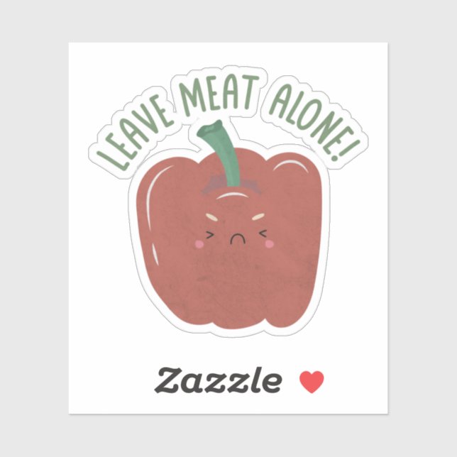 Sticker Pun végétal : laissez la viande seule (Feuille)