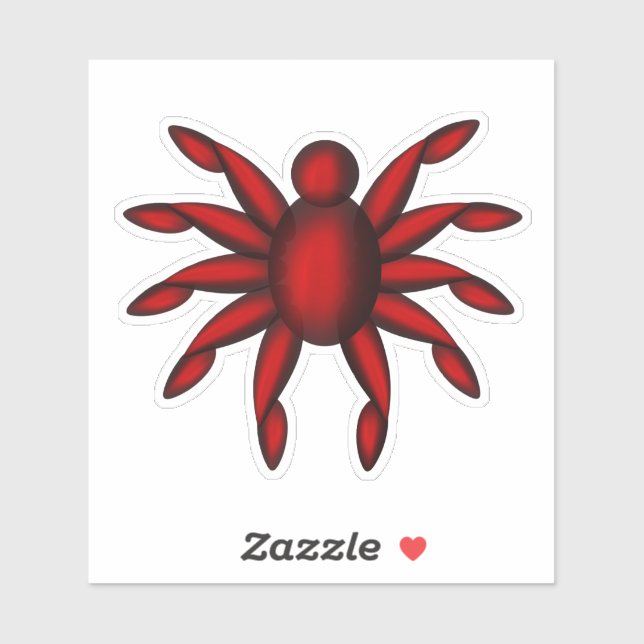 Sticker Punaise rouge à cinq bras (Feuille)