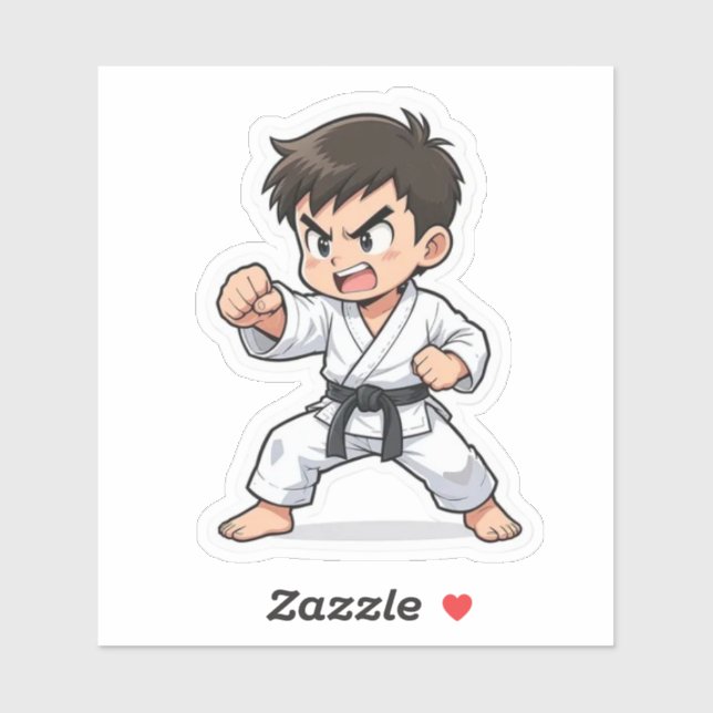 Sticker Punching Karate Student (Feuille)