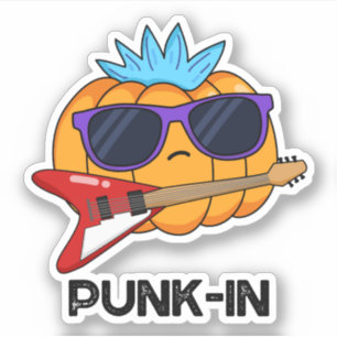 Sticker Punk in Funny Punk Rock Citrouille Pun