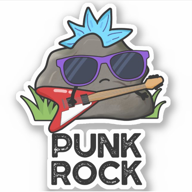 Sticker Punk Rock Musique Drôle Pun  (Devant)