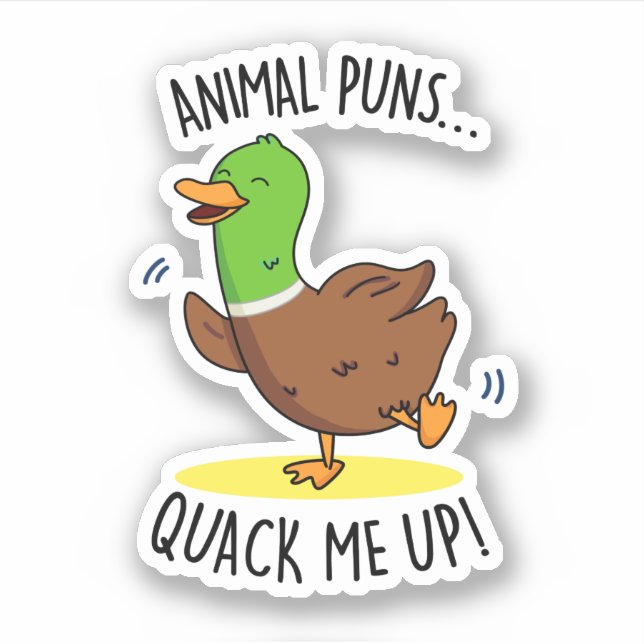 Sticker Puns Animaux Me Quack Up Funny Pun Canard (Devant)