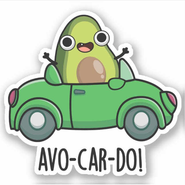 Sticker Puns Avo-car-do Drôle Avocado (Devant)