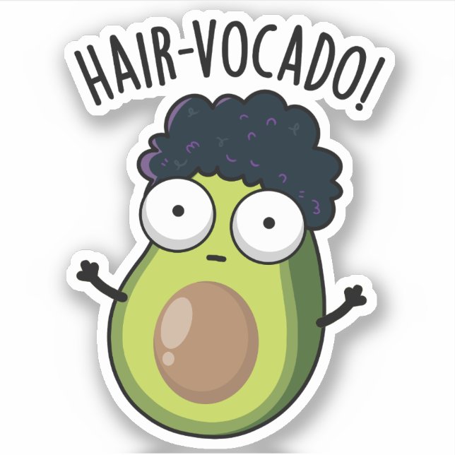 Sticker Puns d'Avocado amusants en coiffure (Devant)