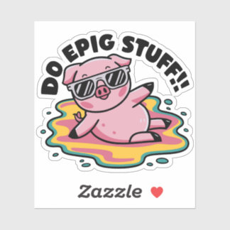 Sticker Puns de Cochon Rose Mignon Font des Choses Épigées