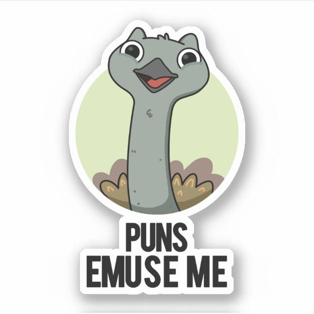 Sticker Puns Emuse Me Drôle Emu Pun (Devant)
