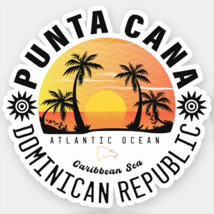 Sticker Punta Cana Dominicaine Retro Sunset Souvenir 60s