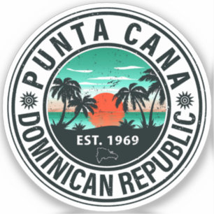 Sticker Punta Cana Dominican - Vacances en famille Vintage