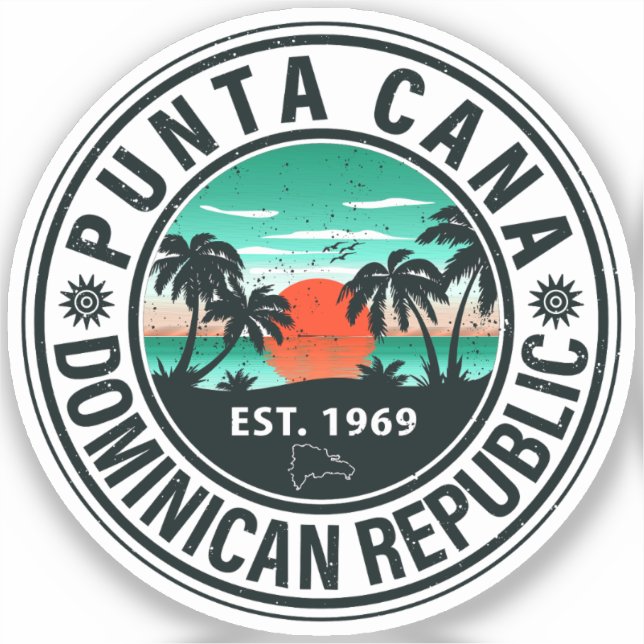 Sticker Punta Cana Dominican - Vacances en famille Vintage (Recto)