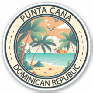 Sticker Punta Cana République Dominicaine Badge de case
