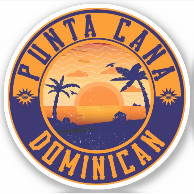 Sticker Punta Cana République Dominicaine - Souvenir Rétro (Devant)