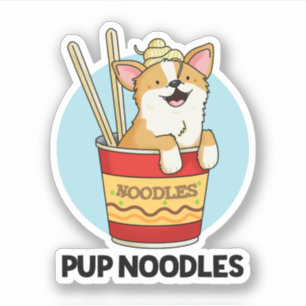 Sticker Pup Noodles Funny Cup Noodles Pun