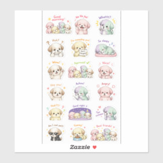 Sticker Puppy Pals – Pack d'autocollants d'humeur mignons
