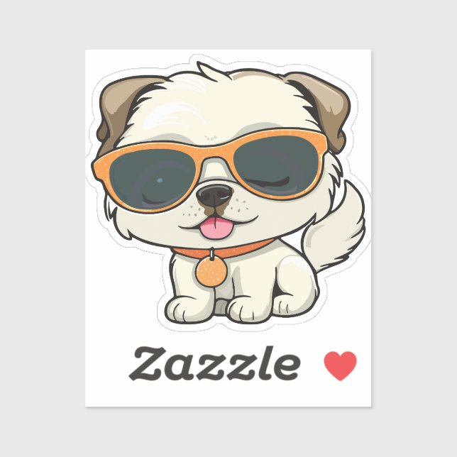 Sticker puppy with glasses (Feuille)