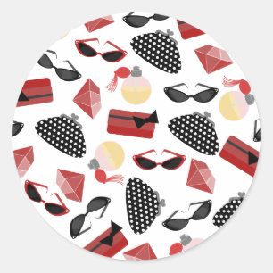 Sticker Purfume & Lunettes de soleil Rouge & Noir