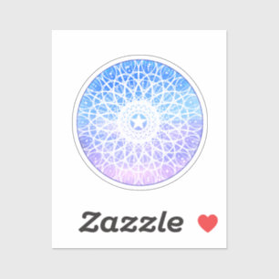 Sticker Purple, Blanc Et Bleu Espace Floral Mandala