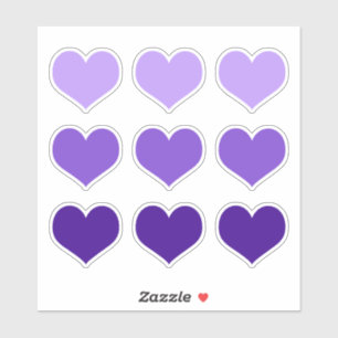 Sticker Purple Lilac Indigo Love Hearts Goth Set 9