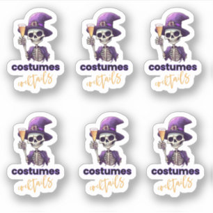 Sticker Purple Skelton Cocktails et costumes