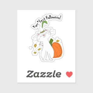 Sticker Purr*fect Chat Citrouille Halloween