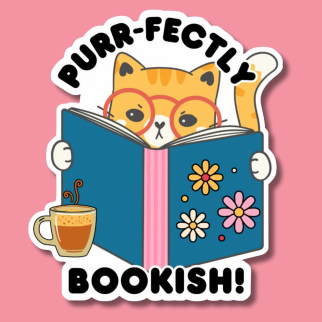 Sticker Purr-parfaitement Bookish étanche (Créateur téléchargé)