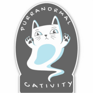 STICKER PURRANORMAL CATIVITÉ HALLOWEEN AMOUREUX DES CHATS 