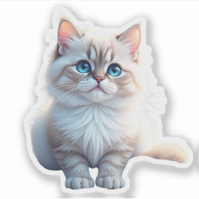 Sticker “Purrfectly Cute – Funny Cat Sticker” (Devant)