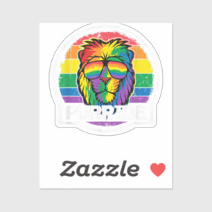 Sticker Purride Lion LGBT Colorée Chat Lion Gay pride plui